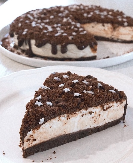 fetta di cheesecake pan di stelle